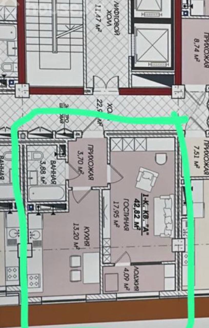 1- комнат Asman Residence